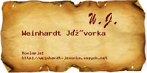 Weinhardt Jávorka névjegykártya